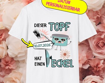 JGA T-Shirt "Pot Has Lid" (Personalizable) unisex wedding shirt bachelor party custom date pop art style wedding date