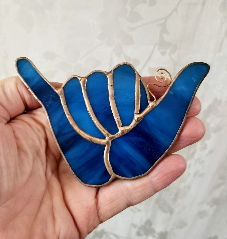 Hang Loose - Surfboard, Shaka and Plumeria Suncatcher Set imagem 8