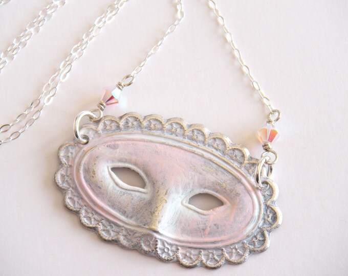 Mask Necklace Theater Mask Necklace Masquerade Necklace Etsy