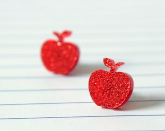 Fruit Stud Earrings, Apple Earrings, Hypoallergenic Earrings, Teacher Appreciation Gift, Daycare Teacher Gifts,