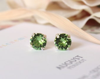 Peridot Earrings, August Birthstone, Personalized Gift, Anniversary Gifts, Gift for Wife, Leo Jewelry,