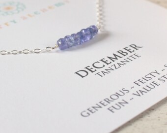 December Birthday Gifts, Tanzanite Necklace, December Birthstone, 40th Birthday Gifts For Women, Girlfriend Gift,