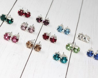 Birthstone Jewelry, Stud Earrings, 40th Birthday Gifts For Women, Best Friend Gifts,