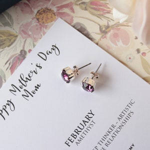 Personalized Gift, Birthstone Jewelry, Stud Earrings, Mothers Day From Daughter, image 2