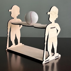 Baseball Display Shelf: Signed Ball Holder, Basswood Sports Decor
