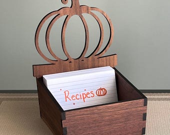 Caja de exhibición rústica de calabaza de madera de granja • Bandeja de decoración de otoño • Centro de mesa para cocina y repisa - Nogal macizo