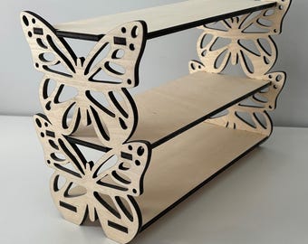Estante de escritorio con forma de mariposa