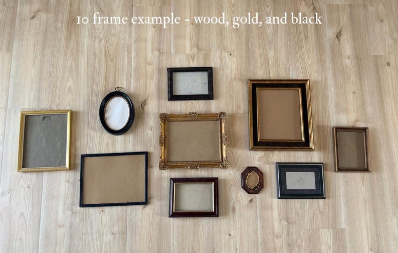 Vintage Gallery Wall Frames- Customizable, Ready to Hang, Made to Order image 9