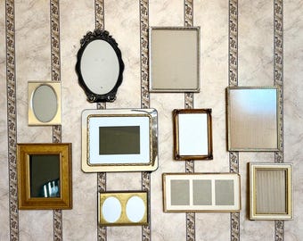 Gold and Silver Vintage Gallery Wall Frames- Customizable, Ready to Hang, Made to Order