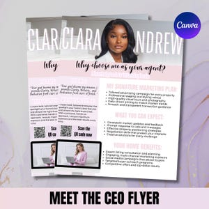 Meet The CEO Flyer, Entrepreneur Flyer, Meet The Owner Flyer, Premade Business Flyer, Boss Babe Event Flyer Social Media Post Canva Editable