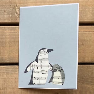Cartão de pinguim de Chinstrap, cartão de felicitações, cartão de pinguim, cartão em branco, cartão de aniversário, cartão musical, cartão de pinguim, cartão de bebê, cartão de dia das mães