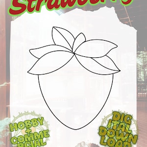 Strawberry | Stained Glass Pattern | Digital Download | PDF | PNG | Hobby + Commercial License