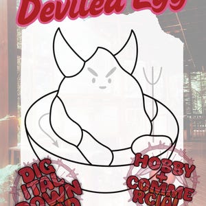 Deviled Egg | Stained Glass  Pattern | Digital Download | PDF | PNG | Hobby + Commercial License