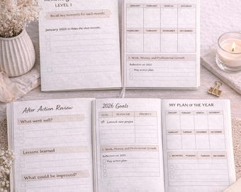 2025 Year-End Review & 2026 Goal Setting Journal (PDF Download)