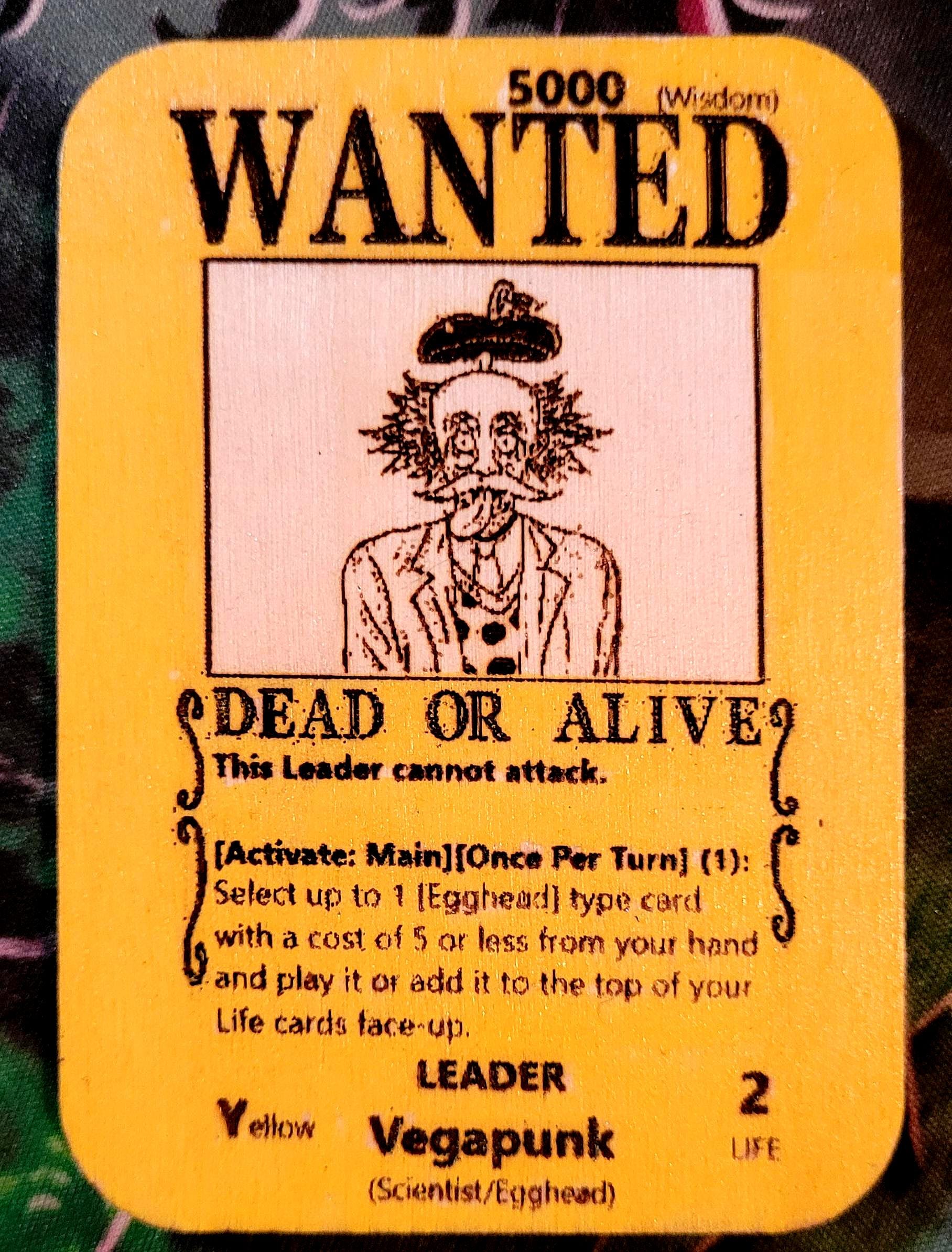 Custom Wood/laser Etched One-piece Vegapunk Wanted Poster Leader