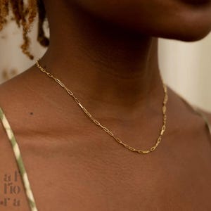 14K Gold Link Chain Necklace, Paperclip Chain Necklace, Everyday Chain Necklace, Necklaces for Women, Link Chain, Paperclip Chain, Choker