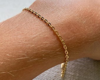 14K Gold Rolo Chain Bracelet, Women's Jewelry Gift
