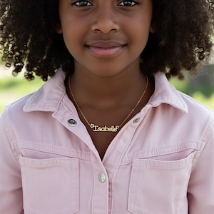 14K Gold Name Necklace for Girls, Personalized Jewelry, Christmas Gift