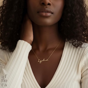 14K Gold Name Necklace | Dainty Name Necklace | Personalized Minimalist Name Necklace | Custom Name Jewelry | Christmas Gift for Her