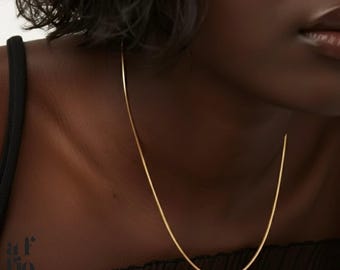 14K Gold Snake Chain Necklace | Herringbone Necklace | Everyday Necklace for Women | Gold Chain Necklace | Gold Snake Chain | Christmas Gift