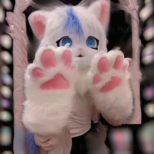 Handmade Fursuit Puppy Paws, Furry Gloves Custom Color, Pre Made Pair, Cat Cosplay Glove, Puppy Glover Wolf Paws, Fox Paws Custom, Gifts