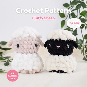 Fluffy Sheep Crochet Pattern | NO SEW Amigurumi Pattern, Cute Sheep Crochet Pattern, Crochet Easter Lamb Amigurumi, PDF Crochet Pattern
