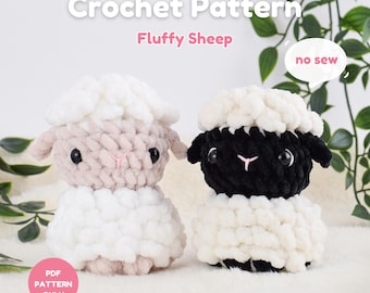 Flauschiges Schäfchen Häkelanleitung | Keine nähen | Anfängerfreundliches Lamm Amigurumi (PDF-Muster)