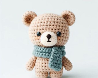 Mini Crochet Bear Knitting Pattern – Amigurumi Toy (PDF Pattern)
