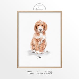 Ritratto personalizzato di un animale domestico con acquerello, ritratto personalizzato di un cane da una foto, ritratto di un animale domestico dipinto a mano, regalo per la perdita di un animale domestico, regalo commemorativo per un cane, dipinto di un animale domestico