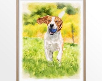 100% Hand-Painted Custom Dog Portrait from Photo, Watercolor Dog Painting, Pet Memorial Gift, Pet Loss Gift, Gift for Pet Lovers