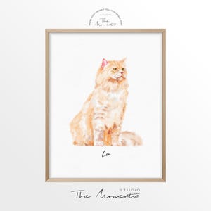 Ritratto di animale domestico personalizzato ad acquerello, ritratto di gatto da foto, ritratto di animale domestico dipinto a mano, dipinto di animali domestici, regalo per il proprietario di un gatto, regalo commemorativo per un gatto