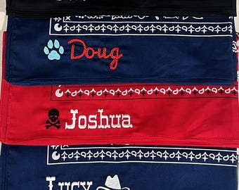 Personalized embroidered scarf custom chainstitch western country handkerchief accessory personalized bachelorette bridal party keepsake