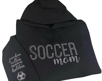 Embroidered Sports Mom Hoodie: Personalized Team Mom Sweatshirt