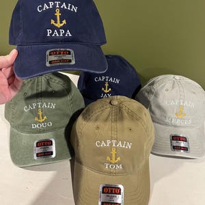 Embroidered Custom Captain Hat, Personalized Otto Dad Hat, Fishing Hat, Anchor Hat, Boating Captain Hat