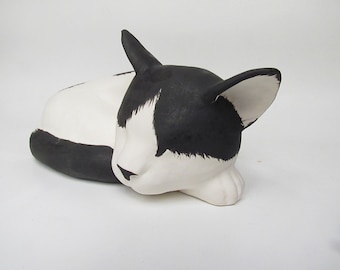 Sleeping Cat With Spots Cremation Urn -  (OR)