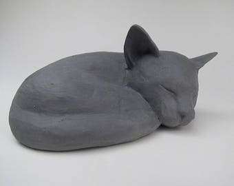 Sleeping Gray Cat Cremation Urn (GR-OR)