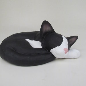Sleeping Tuxedo Cat Cremation Urn  (S)