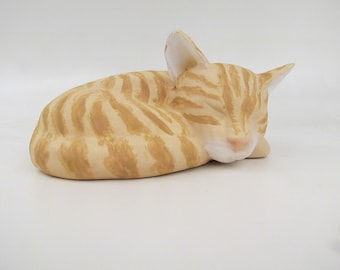 Sleeping Tabby Cat Cremation Urn -  (OR-OR)