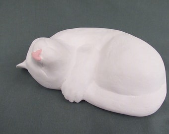 White Cat Cremation Urn (SU)