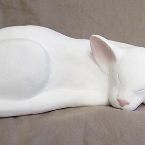 White Cat Cremation Urn - CP