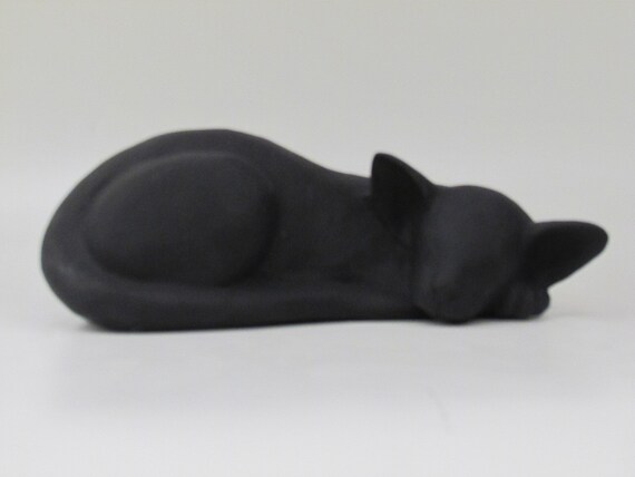 Urne De Cremation De Chat Noir Cp Etsy France