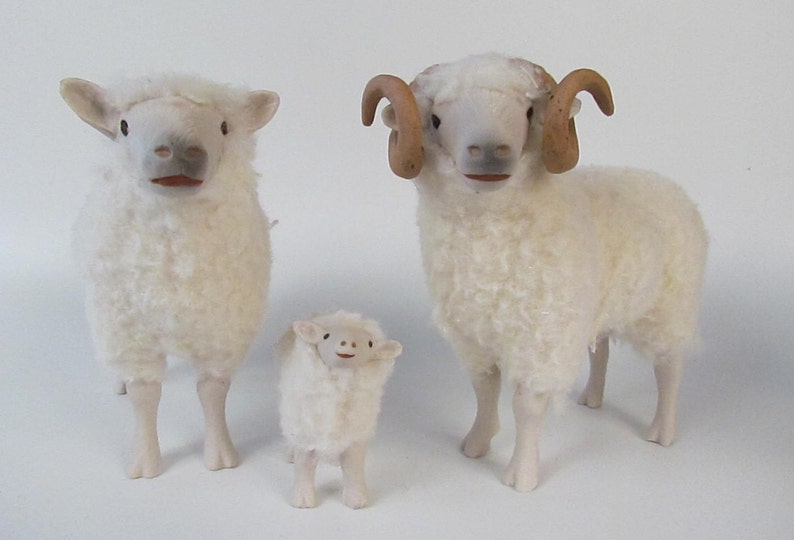 Porcelain Figurines Shetland Sheep Family Etsy