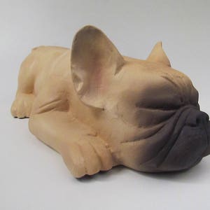 Frenchie Urne aus Steingut