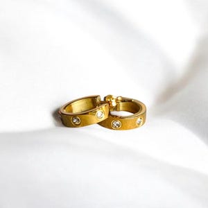 18K Gold Plated Waterproof Gold Earnings – Tarnish-Resistant Stainless Steel with Cubic Zirconia