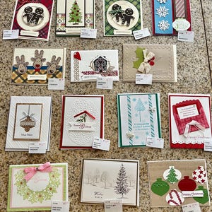 Nouvelle superbe carte de Noël faite main Stampin' Up ! © estampée à la main ou vierge à l'intérieur de cartes de vœux parfaites Choisissez des voeux rares et uniques n° 2