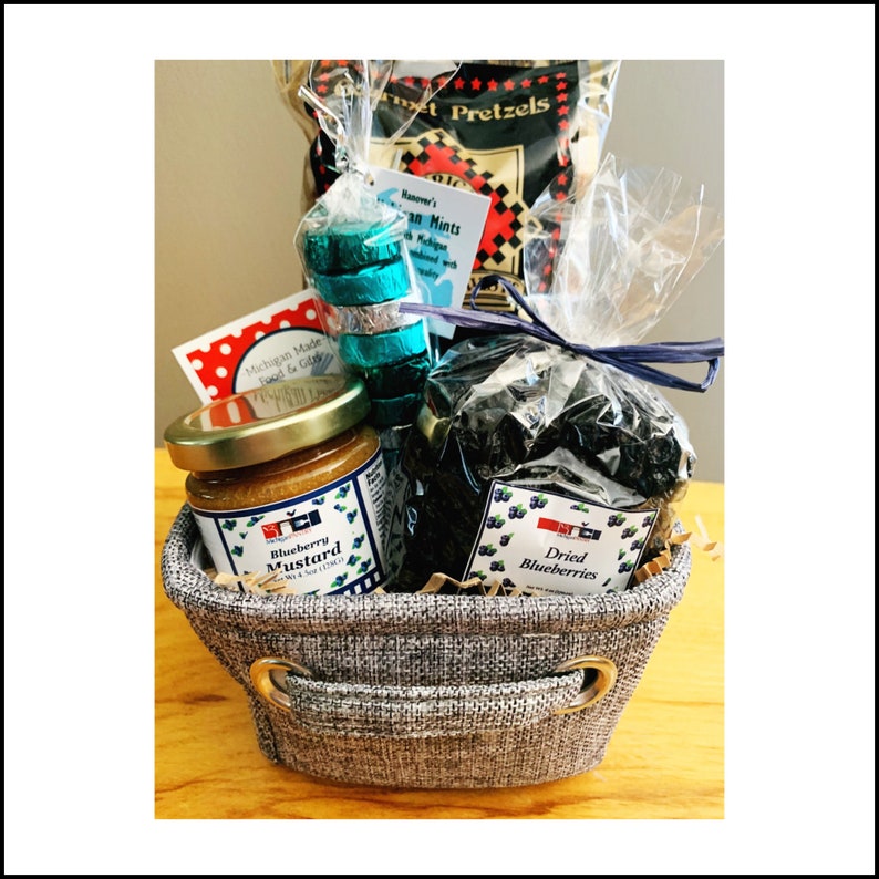 Mini Michigan Blueberry Gift Basket Thank You Gourmet Gift Etsy