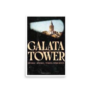 Galata Tower Istanbul Turkey Retro Fine Art Print