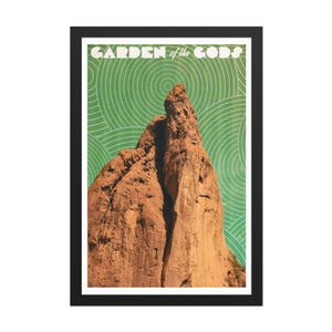 Garden of the Gods Colorado Retro Fine Art Print, Framed