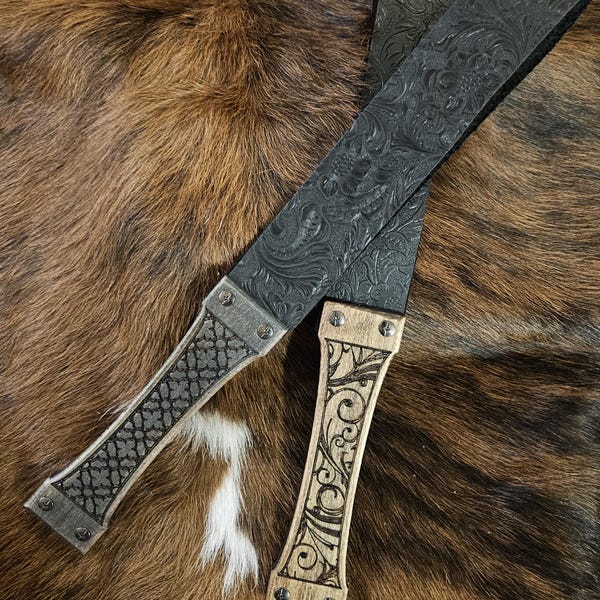Large wood and Leather spanking belt/ paddle 2" wide