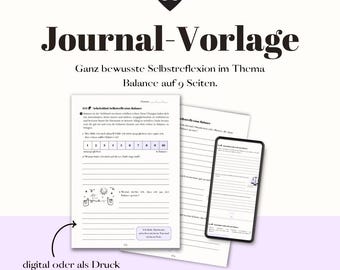 Self-Reflection Printable PDF - Balance Journal Template
